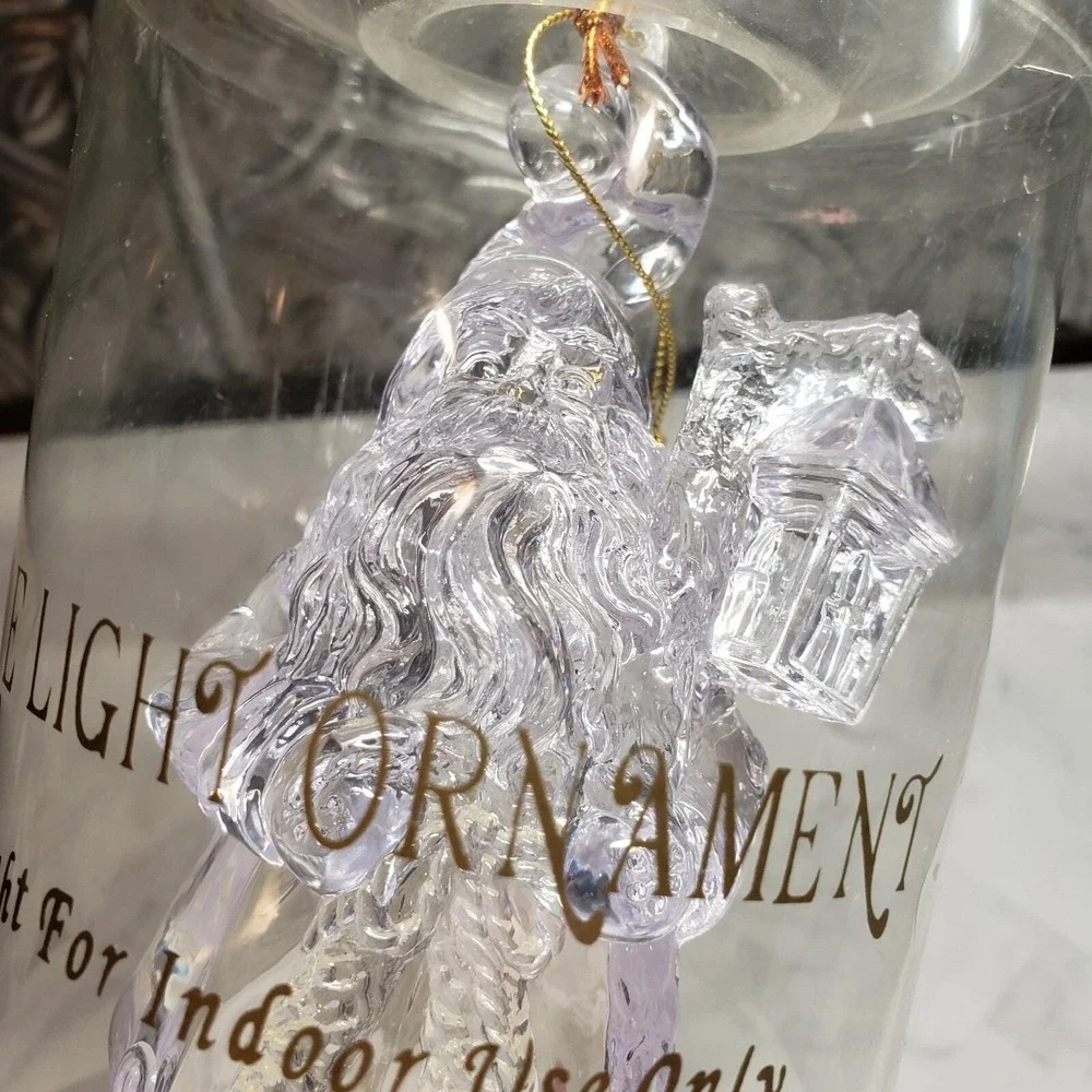 Vintage SANTA CLAUS‎ Light Up Ornament Clear 5